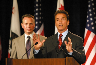 The muscleman who was chosen to run California.